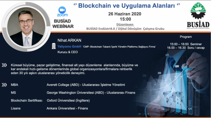 "Blockchain ve Uygulama Alanları" konulu webinar