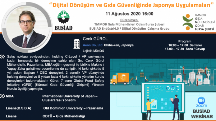 ''Dijital Dönüşüm ve Gıda Güvenliğinde Japonya Uygulamaları'' Webinarı